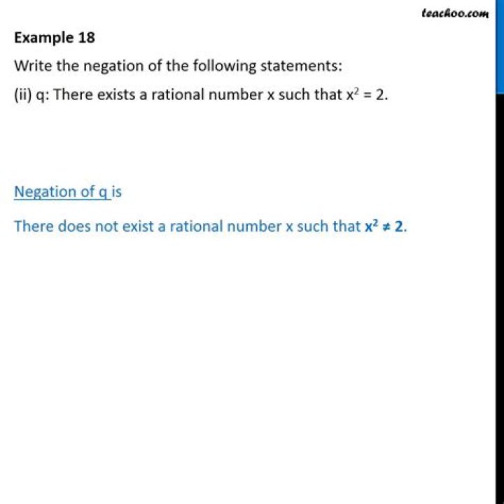 How to write negation of statements?