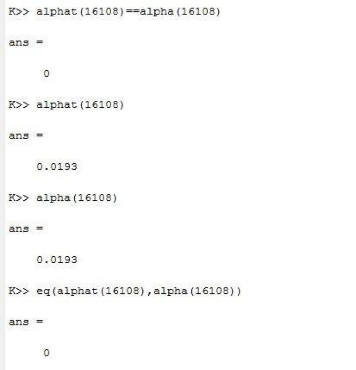 matlab equal does not work