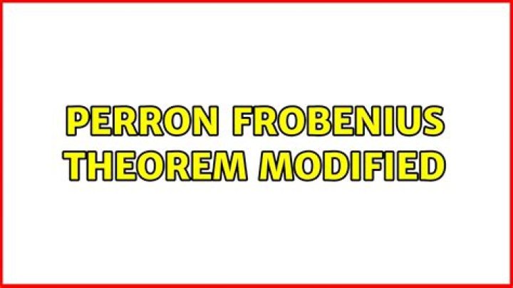 Perron Frobenius Theorem modified