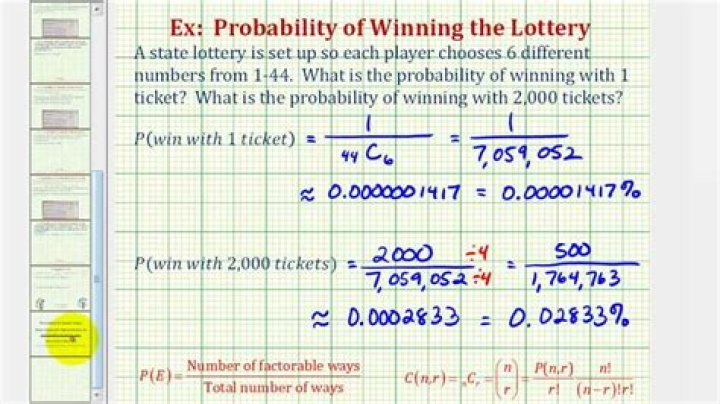 Statistics Probability Lottery question chances