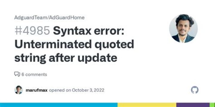 "Syntax error: Unterminated quoted string"